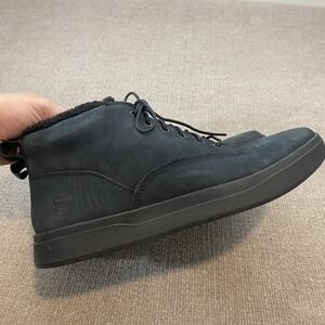 Timberland Boots Mens Size 12 Black Nubuck Shearling Ankle Winter Lined A2G6R